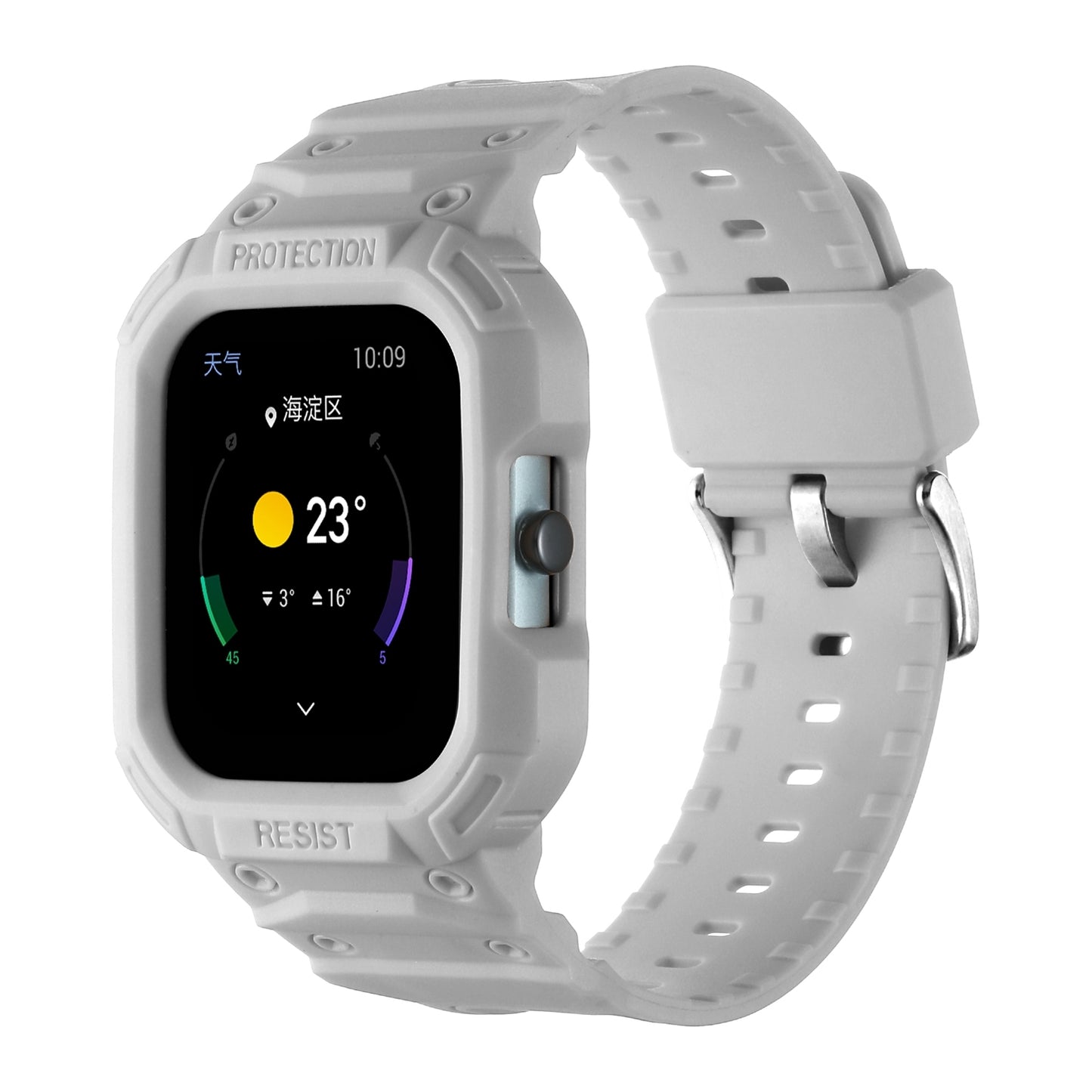 For-Amazfit-GTS-4-/-3-/-2-/-1-Universal-Integrated-Silicone-Watch-Band(Light-Gray)
