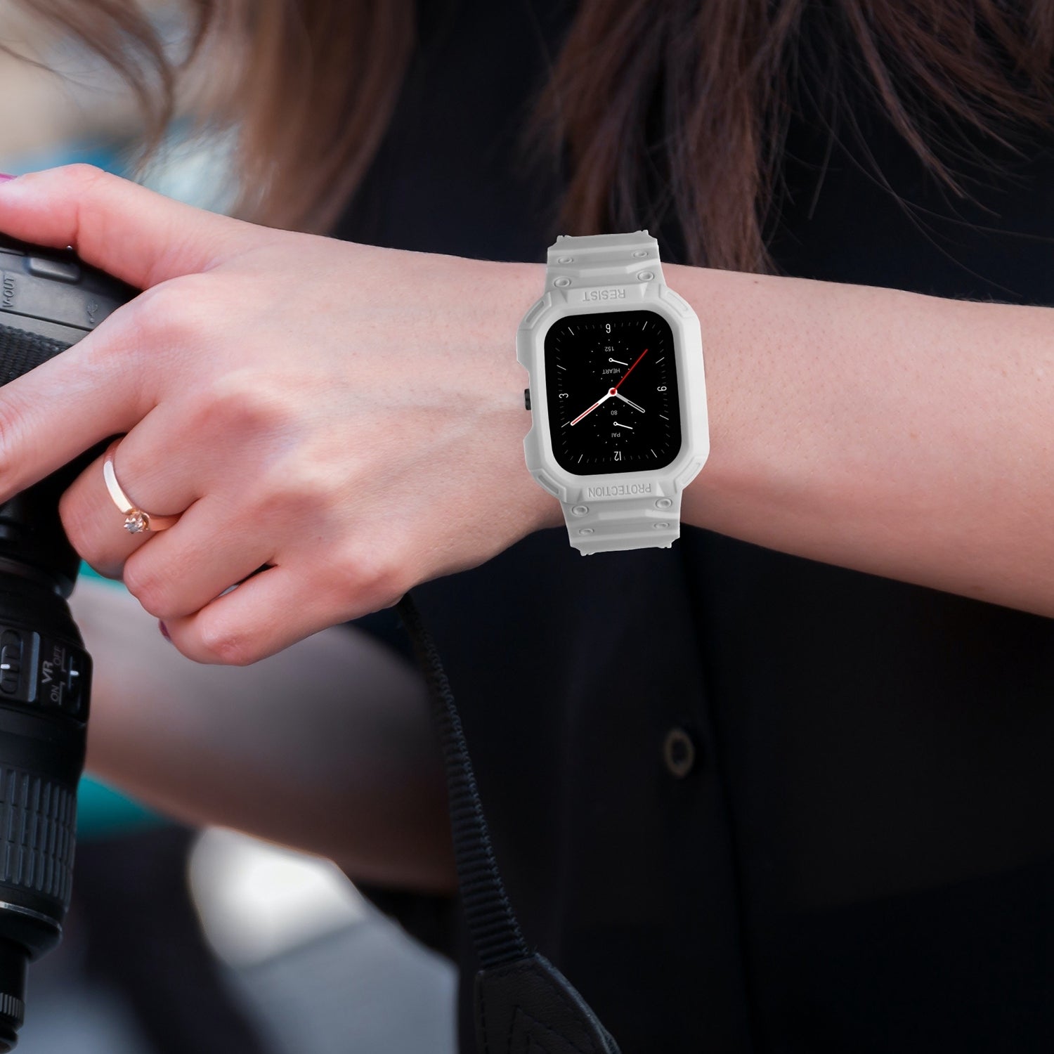 For-Amazfit-GTS-4-/-3-/-2-/-1-Universal-Integrated-Silicone-Watch-Band(Light-Gray)