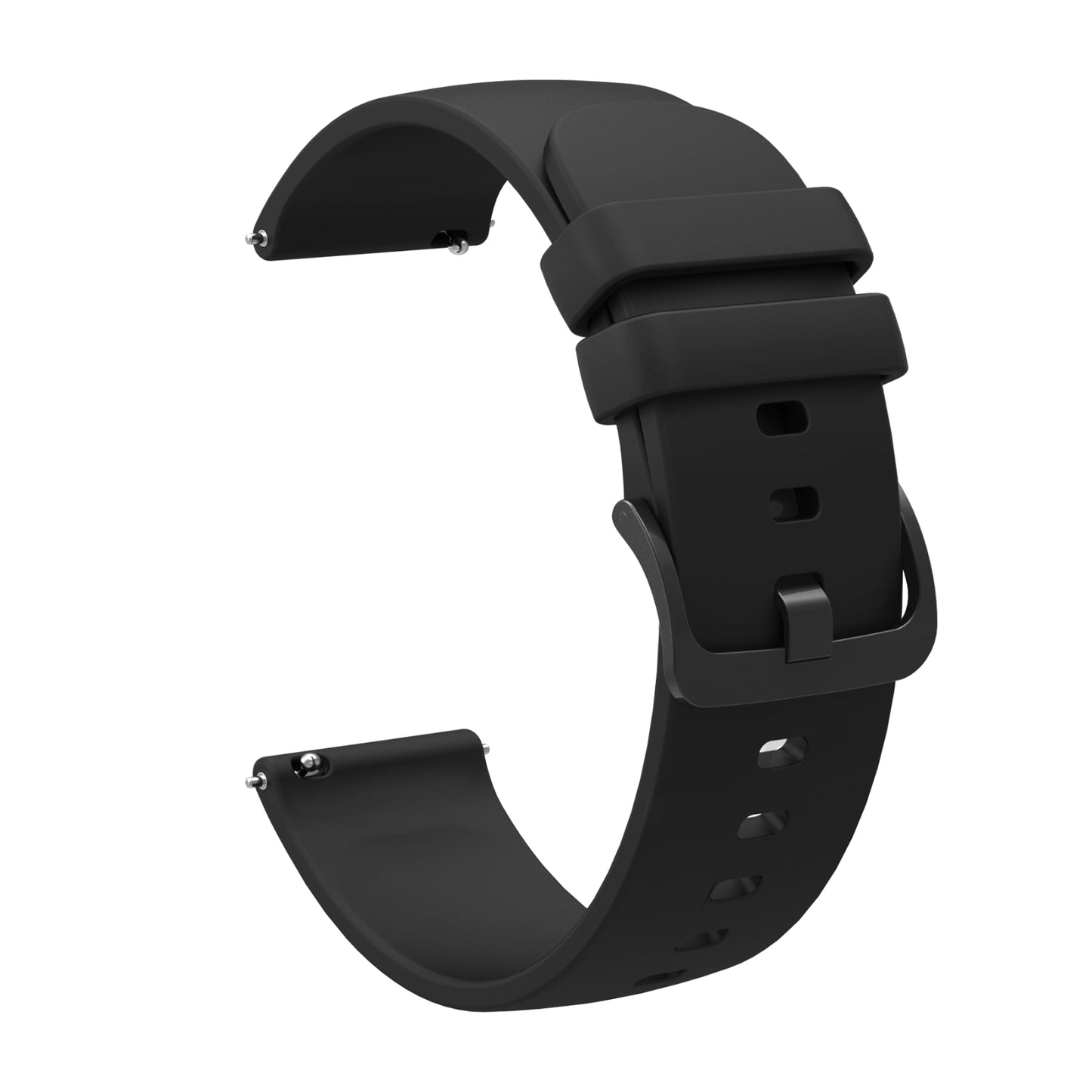 For-Amazfit-GTS-2-Mini-20mm-Solid-Color-Soft-Silicone-Watch-Band(Black)