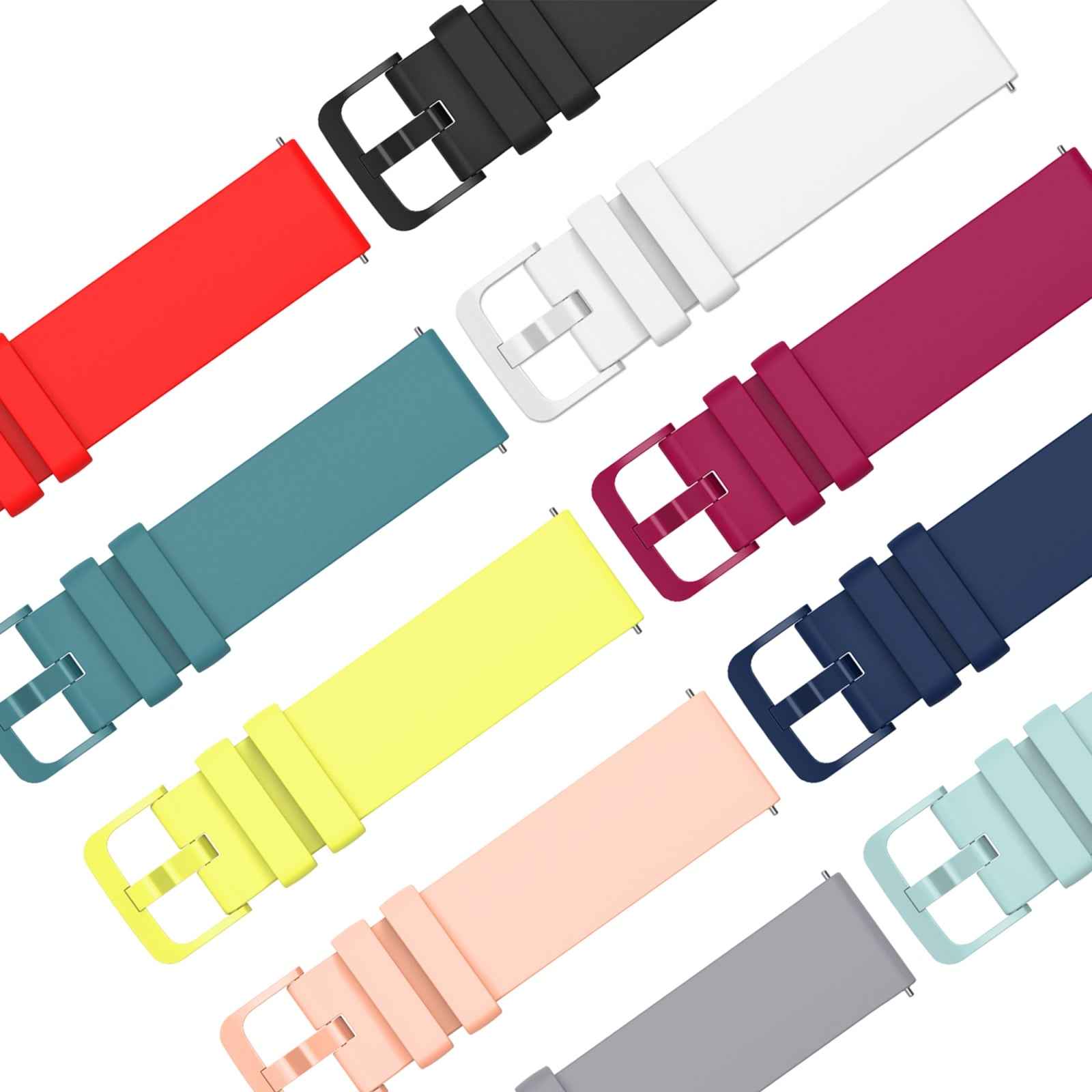 For-Amazfit-GTS-2-Mini-20mm-Solid-Color-Soft-Silicone-Watch-Band(Black)