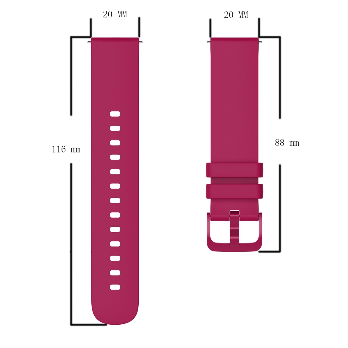 For-Amazfit-GTS-2-Mini-20mm-Solid-Color-Soft-Silicone-Watch-Band(Black)