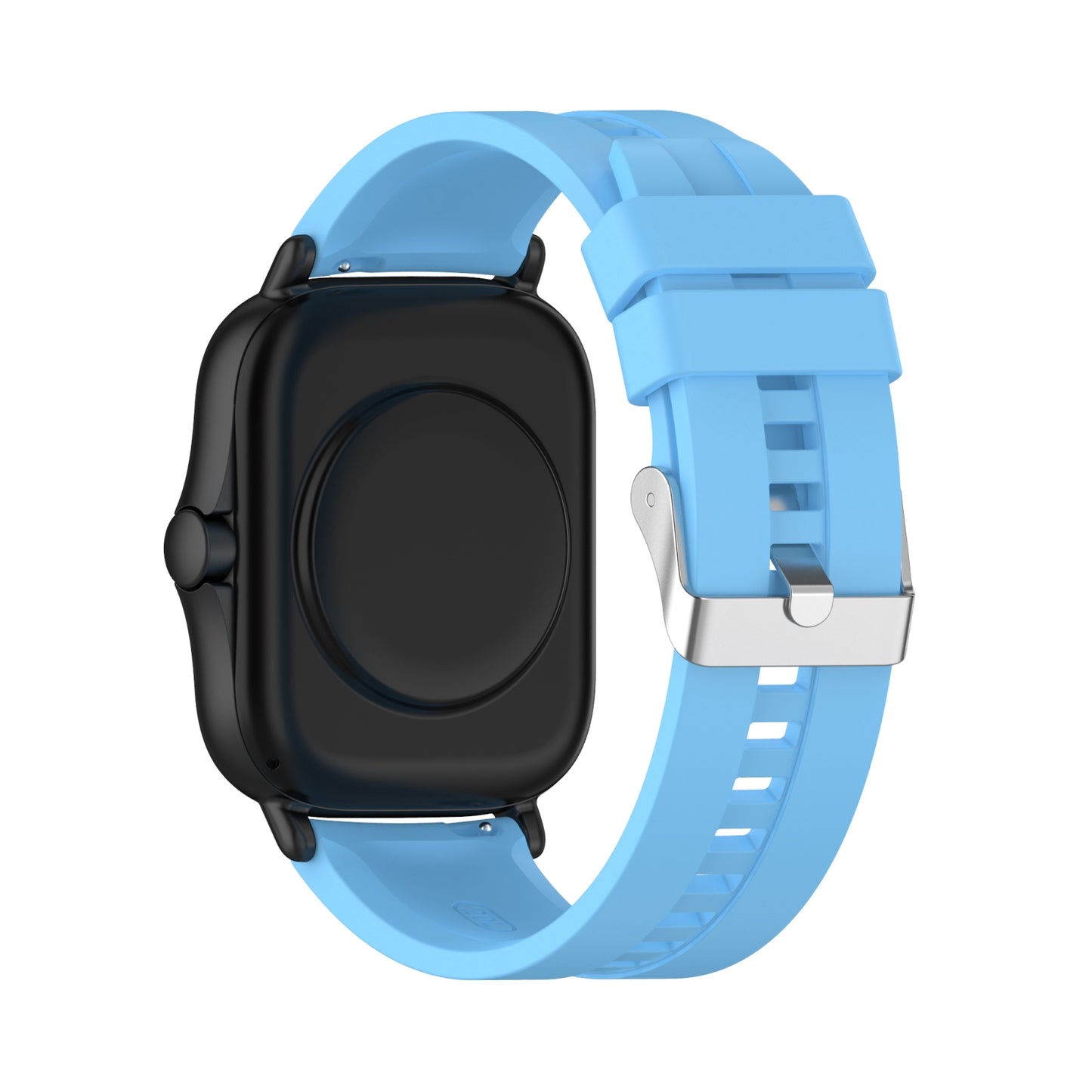 For-Amazfit-GTS-2e-/-GTS-2-20mm-Silicone-Watch-Band-with-Silver-Buckle(Sky-Blue)