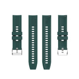 For-Amazfit-GTS-2e-/-GTS-2-20mm-Silicone-Watch-Band-with-Silver-Buckle(Dark-Green)