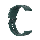 For-Amazfit-GTS-2e-/-GTS-2-20mm-Silicone-Watch-Band-with-Silver-Buckle(Dark-Green)