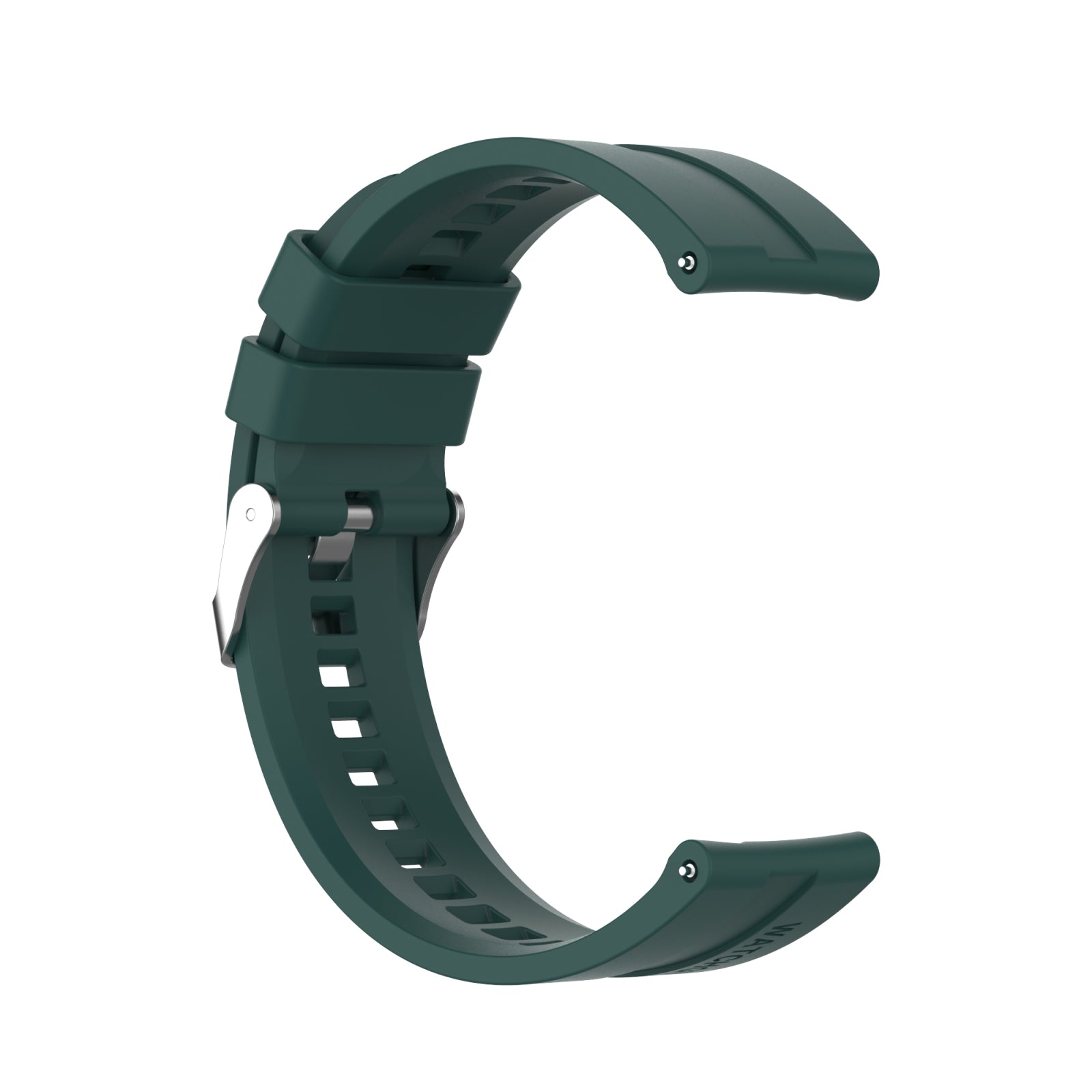 For-Amazfit-GTS-2e-/-GTS-2-20mm-Silicone-Watch-Band-with-Silver-Buckle(Dark-Green)