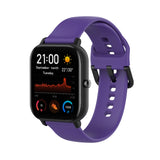 For-Amazfit-GTS4-Mini-Solid-Color-Soft-Silicone-Watch-Band,-Size:S-Size(Purple)