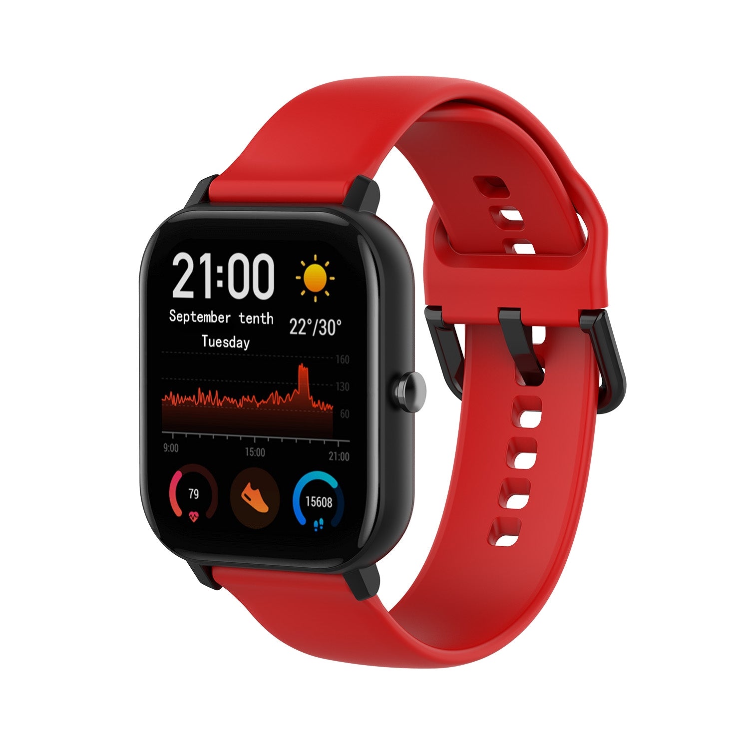 For-Amazfit-GTS4-Mini-Solid-Color-Soft-Silicone-Watch-Band,-Size:S-Size(Red)