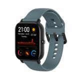 For-Amazfit-GTS4-Mini-Solid-Color-Soft-Silicone-Watch-Band,-Size:Large-Size(Rock-Blue)