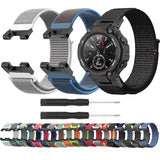 For-Amazfit-T-Rex-/-T-Rex-Pro-/-Ares-Nylon-Loop-Watch-Band(Grey-Green)