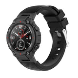 For-Amazfit-T-Rex-/-T-Rex-Pro-/-Ares-Twill-Silicone-Watch-Band(Black)