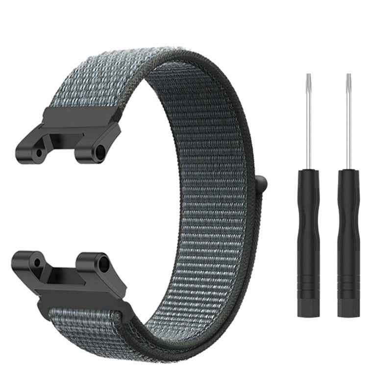 For-Amazfit-T-Rex-/-T-Rex-Pro-/-Ares-Nylon-Loop-Watch-Band(Dark-Grey)