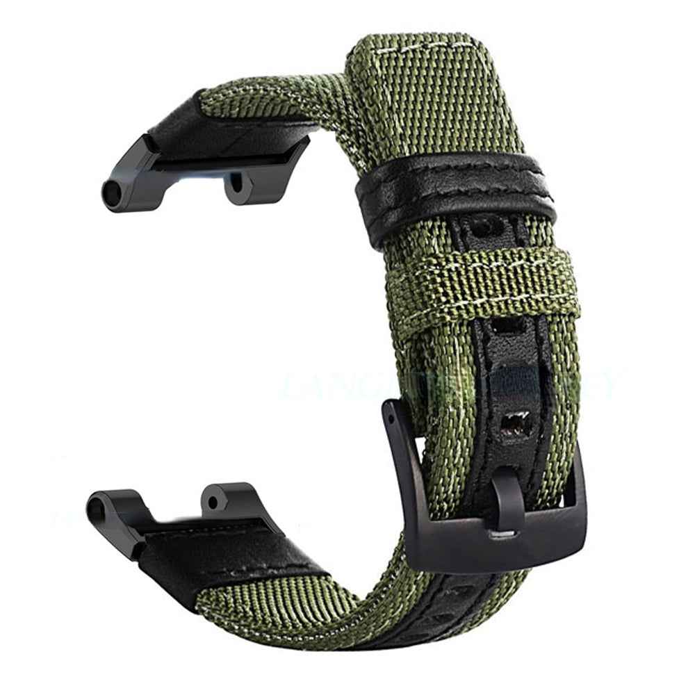 For Amazfit T-Rex / T-Rex Pro / Ares Leather Nylon Watch Band(Green)