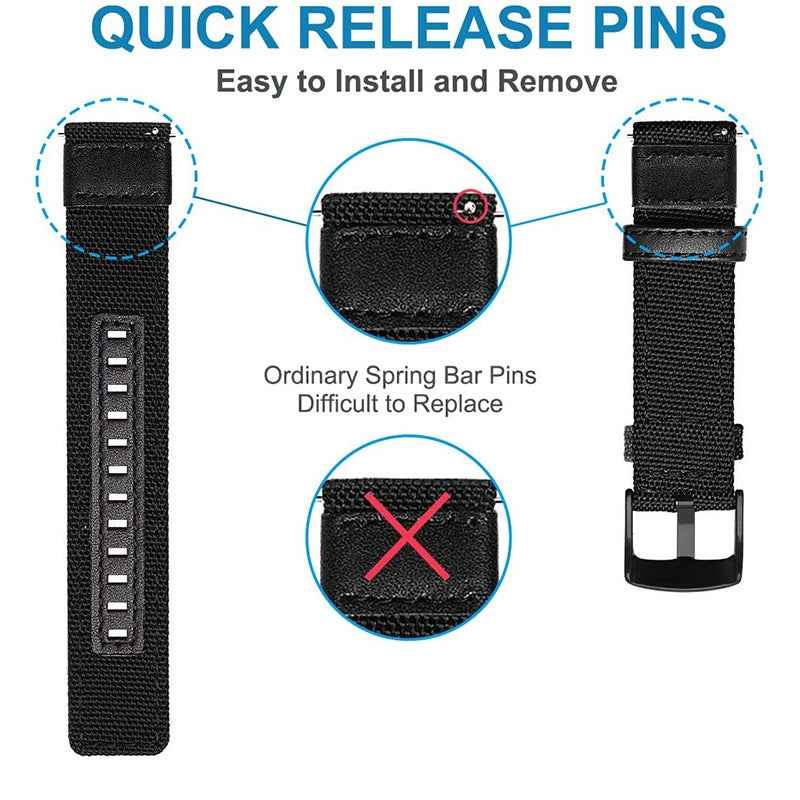 For Amazfit T-Rex / T-Rex Pro / Ares Leather Nylon Watch Band(Green)
