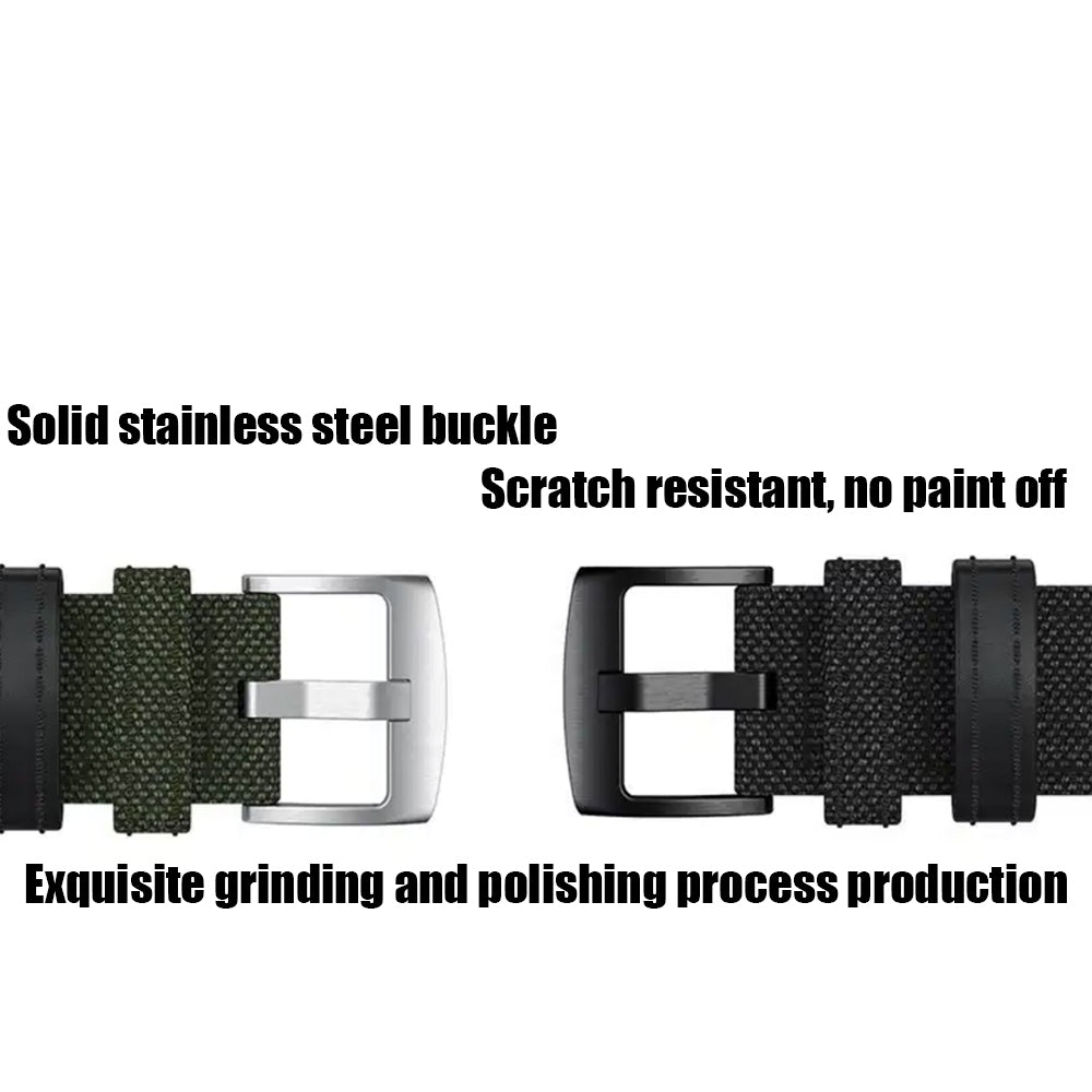 For-Amazfit-T-Rex-/-T-Rex-Pro-/-Ares-Leather-Nylon-Watch-Band(Green)