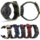 For-Amazfit-T-Rex-/-T-Rex-Pro-/-Ares-Leather-Nylon-Watch-Band(Khaki)