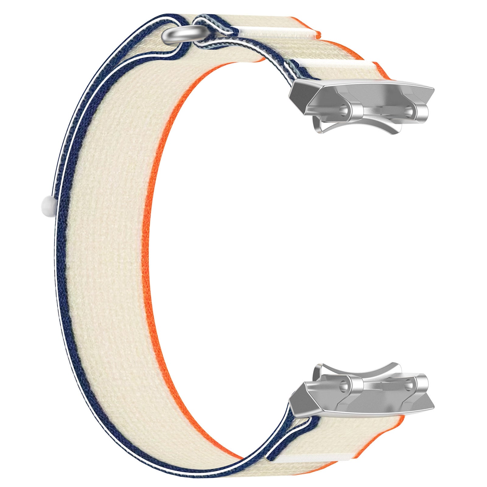 For-Amazfit-T-Rex-3-Two-Tone-Nylon-Hook-and-Loop-Fastener-Watch-Band(Orange-Beige)