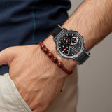 For-Amazfit-T-Rex-3-Two-Tone-Nylon-Hook-and-Loop-Fastener-Watch-Band(Orange-Beige)