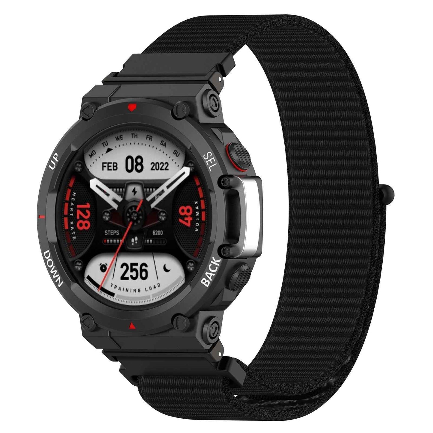 For-Amazfit-T-Rex2-Nylon-Loop-Buckle-Watch-Band(Black)
