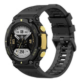 For-Amazfit-T-Rex-2-Silicone-Leisure-Watch-Band(Black)