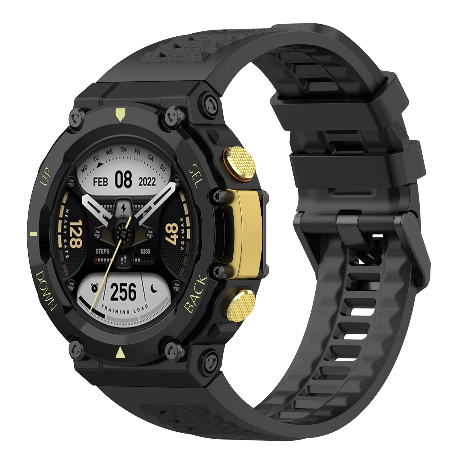 For-Amazfit-T-Rex-2-Silicone-Leisure-Watch-Band(Black)
