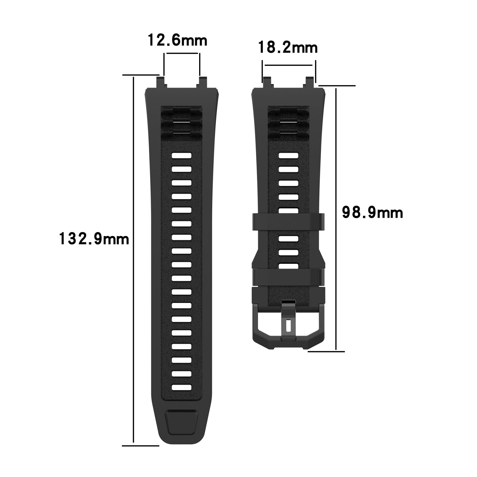 For-Amazfit-T-Rex-2-Silicone-Leisure-Watch-Band(Black)