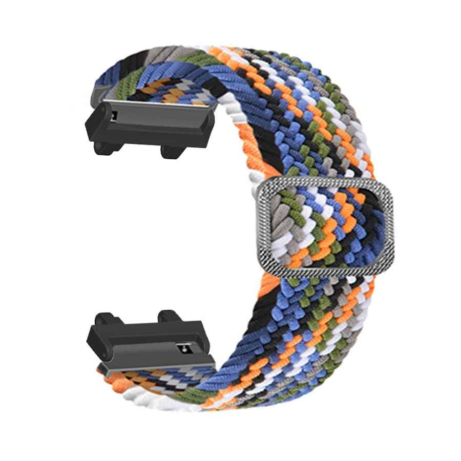 For-Amazfit-T-Rex-2-Adjustable-Buckle-Braided-Nylon-Watch-Band(Colorful)