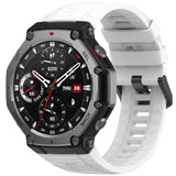 For-Amazfit-T-Rex-3-Solid-Color-Needle-Buckle-Silicone-Watch-Band(White)