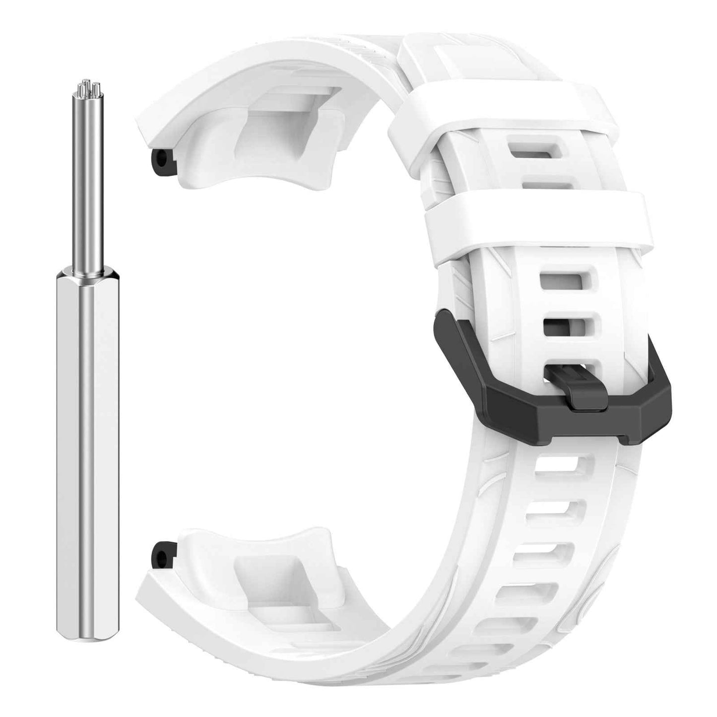 For-Amazfit-T-Rex-3-Solid-Color-Needle-Buckle-Silicone-Watch-Band(White)