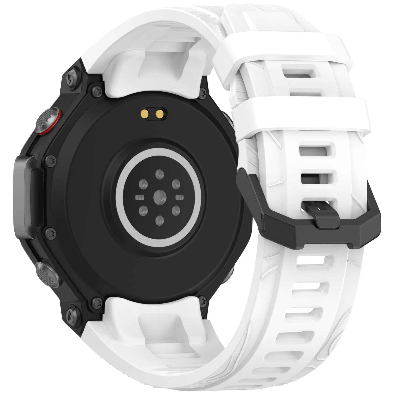 For-Amazfit-T-Rex-3-Solid-Color-Needle-Buckle-Silicone-Watch-Band(White)