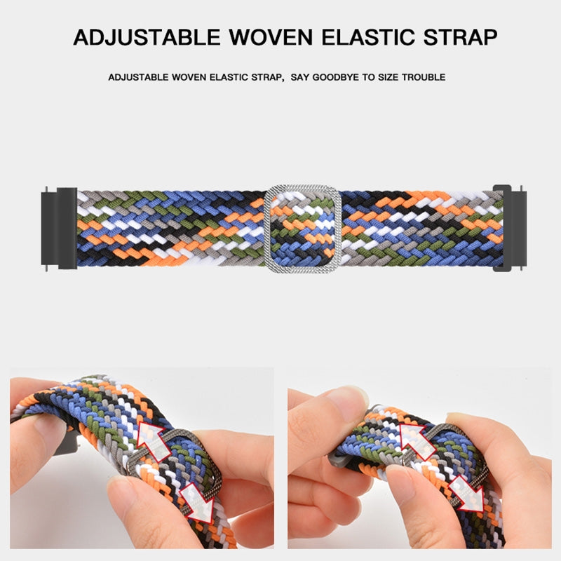 For-Amazfit-T-Rex-/-T-Rex-Pro-/-Ares-Adjustable-Buckle-Braided-Nylon-Watch-Band(Black)