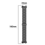 For-Amazfit-T-REX-3-Three-Beads-Stainless-Steel-Metal-Watch-Band(Black)