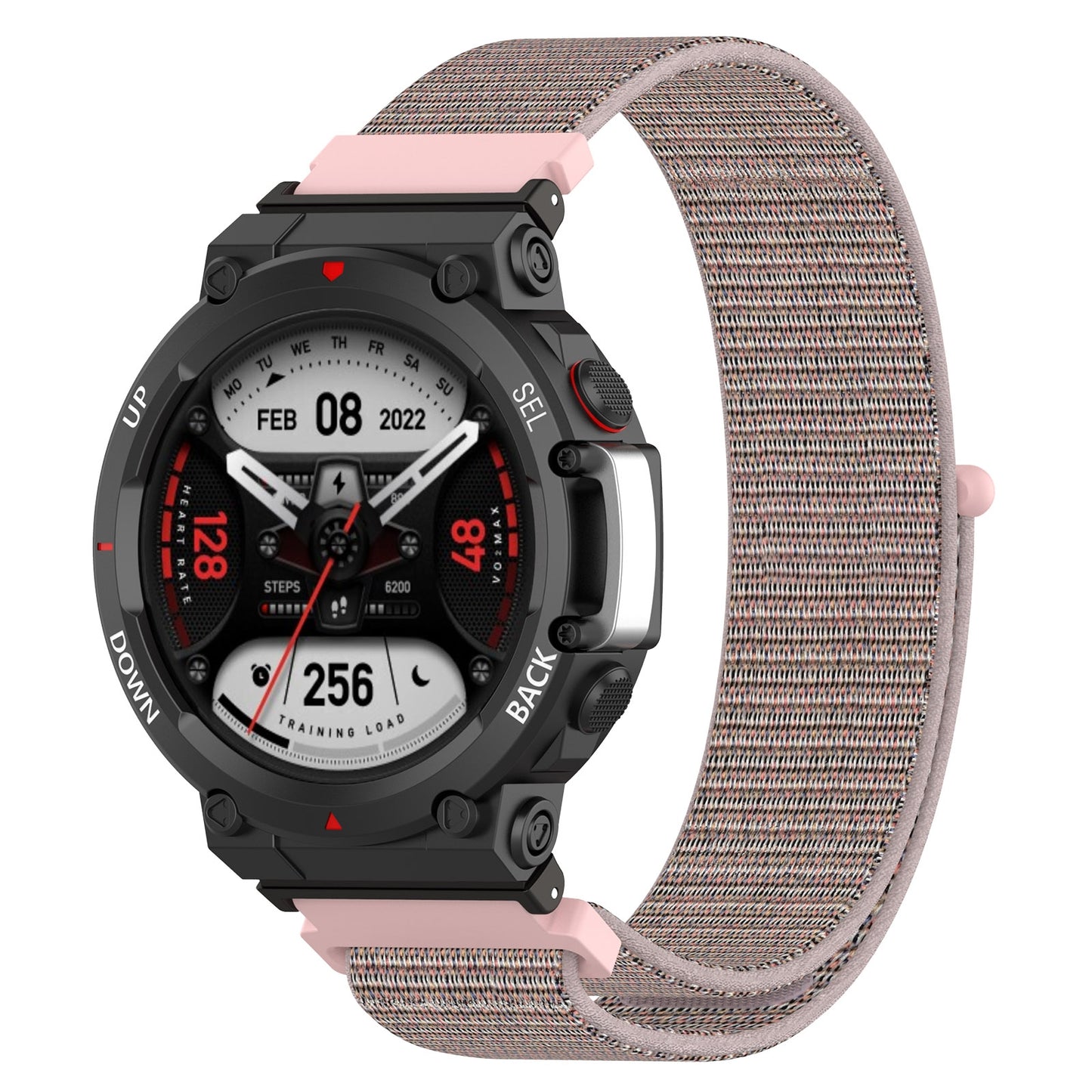 For-Amazfit-T-Rex2-Nylon-Loop-Buckle-Watch-Band(Powder-Sand)
