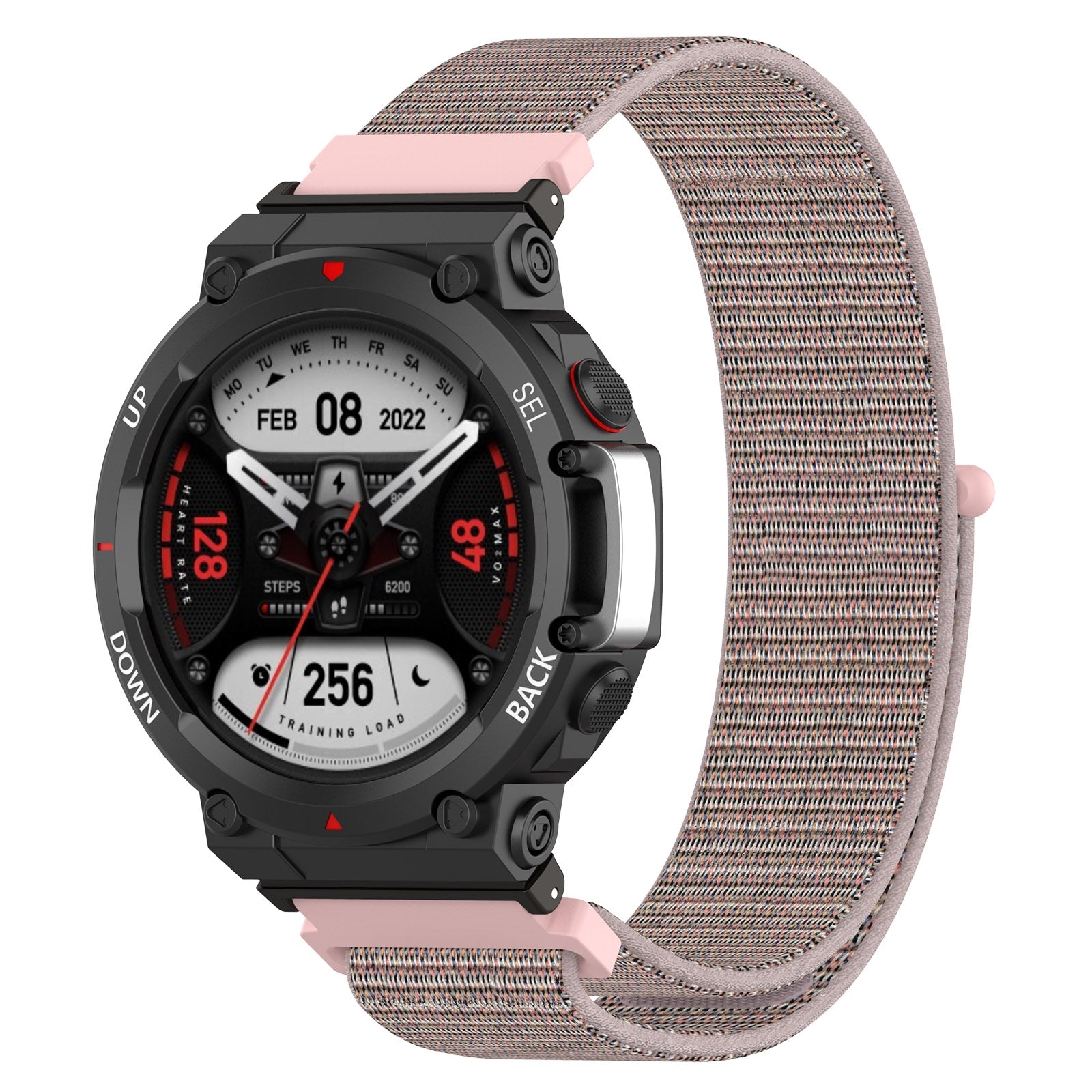 For-Amazfit-T-Rex2-Nylon-Loop-Buckle-Watch-Band(Powder-Sand)