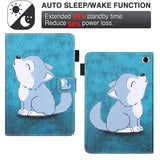 For-Amazon-Fire-Max-11-2023-Colored-Drawing-Leather-Smart-Tablet-Case(Cute-Wolf)