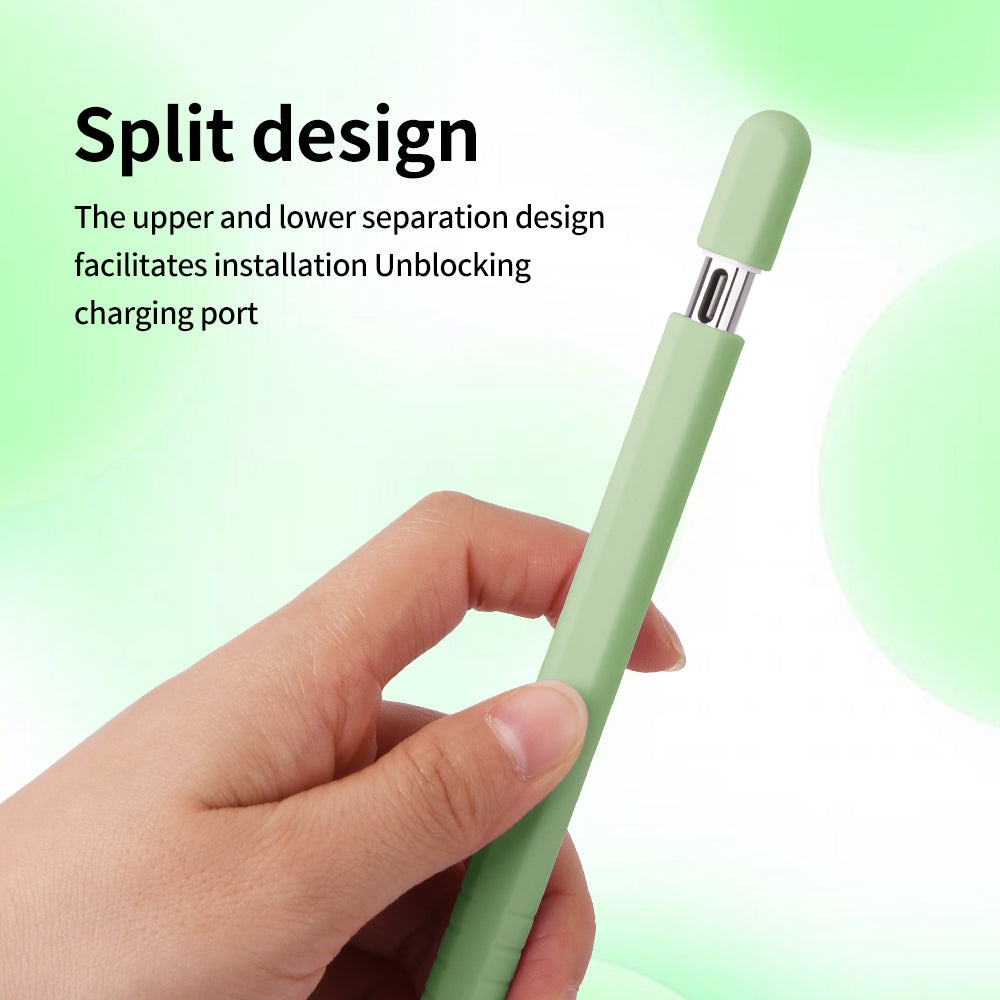 For-Apple-Pencil-(USB-C)-Solid-Color-Silicone-Protective-Case(White)