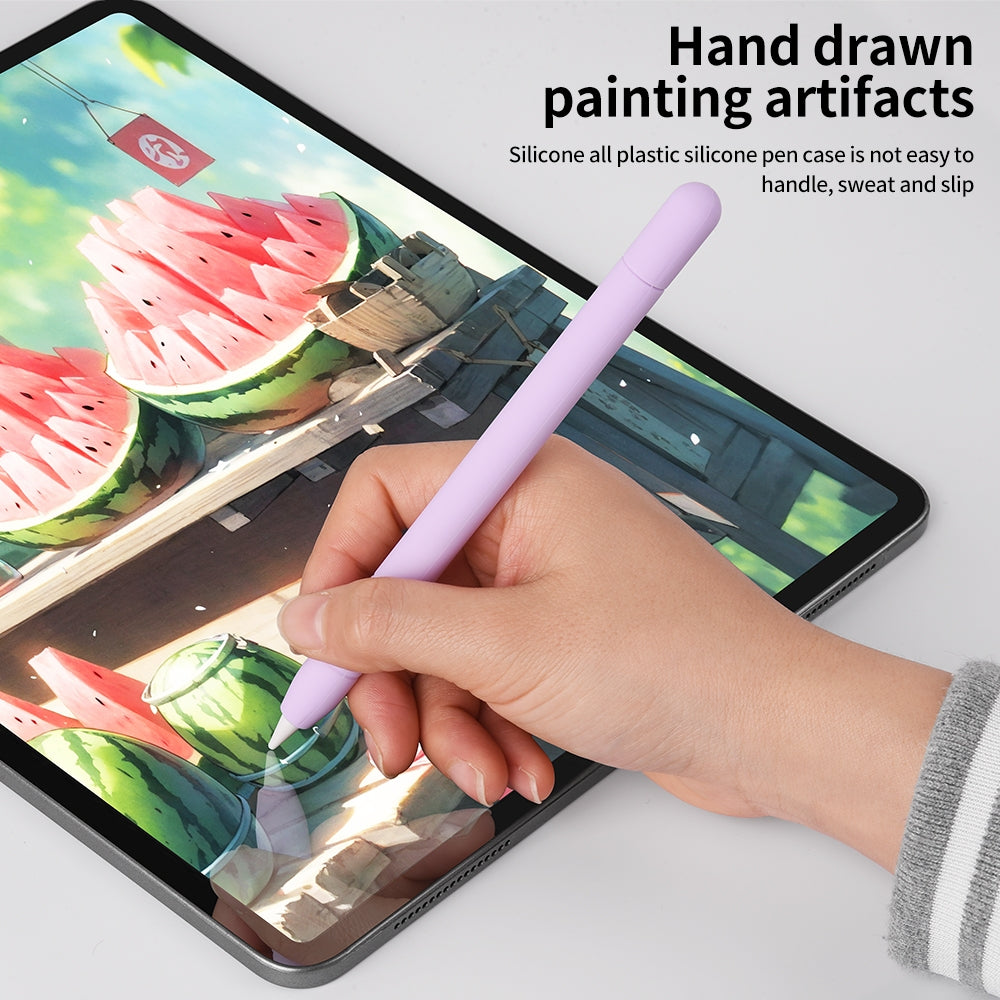 For-Apple-Pencil-(USB-C)-Solid-Color-Silicone-Protective-Case(White)