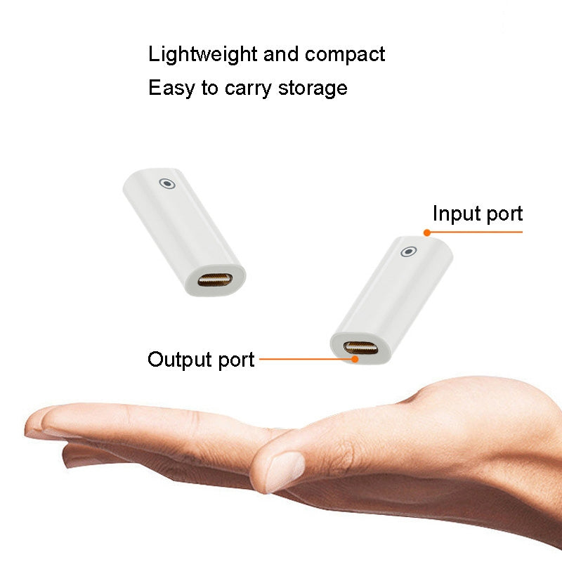 For-Apple-Pencil-1/2-Charging-Adapter-Stylus-Charging-Converter,-Interface-form:-8Pin-Female-To-Female