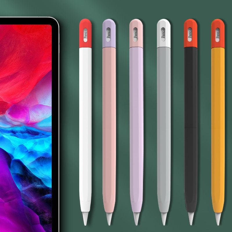 For-Apple-Pencil-(USB-C)-Stylus-Pen-Protective-Cover-with-Nib-Cover(Pink+Purple)