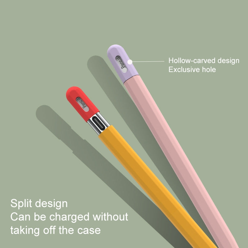 For-Apple-Pencil-(USB-C)-Stylus-Pen-Protective-Cover-with-Nib-Cover(Pink+Purple)