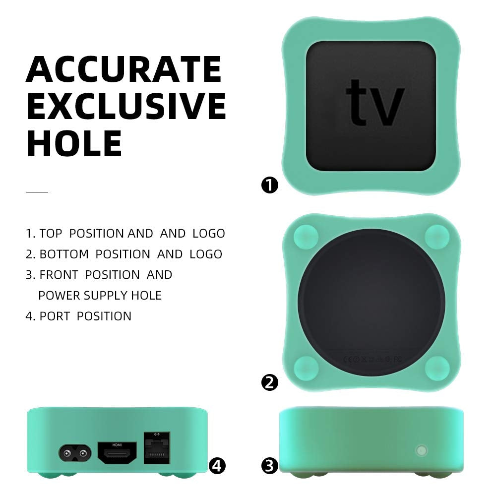 For-Apple-TV-4K-5th-/-4th-Anti-slip-Shockproof-Silicone-Remote-Control-Protective-Case(Green)