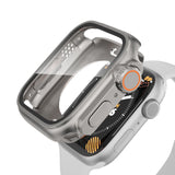 For-Apple-Watch-Series-9-/-8-/-7-45mm-Change-to-Ultra-49mm-Waterproof-All-Inclusive-Film-Hybrid-PC-Watch-Case(Titanium-Gold)