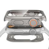 For-Apple-Watch-Series-9-/-8-/-7-45mm-Change-to-Ultra-49mm-Waterproof-All-Inclusive-Film-Hybrid-PC-Watch-Case(Titanium-Gold)