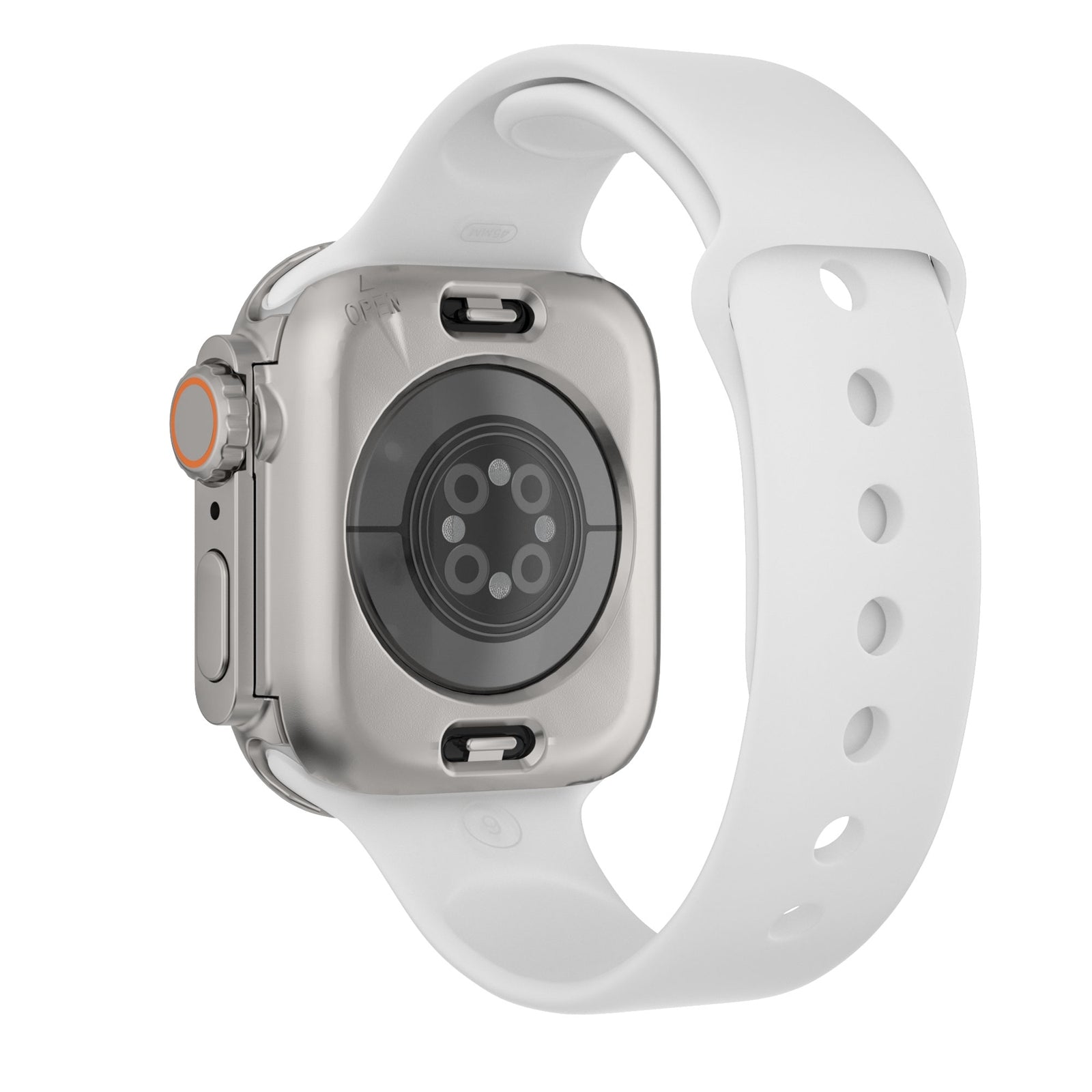 For-Apple-Watch-Series-9-/-8-/-7-45mm-Change-to-Ultra-49mm-Waterproof-All-Inclusive-Film-Hybrid-PC-Watch-Case(Titanium-Gold)