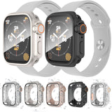For-Apple-Watch-Series-9-/-8-/-7-45mm-Change-to-Ultra-49mm-Waterproof-All-Inclusive-Film-Hybrid-PC-Watch-Case(Titanium-Gold)