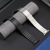 For-Apple-Watch-Series-8-41mm-Flat-Buckle-Stainless-Steel-Watch-Band(Silver)