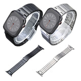 For-Apple-Watch-Series-8-41mm-Flat-Buckle-Stainless-Steel-Watch-Band(Silver)