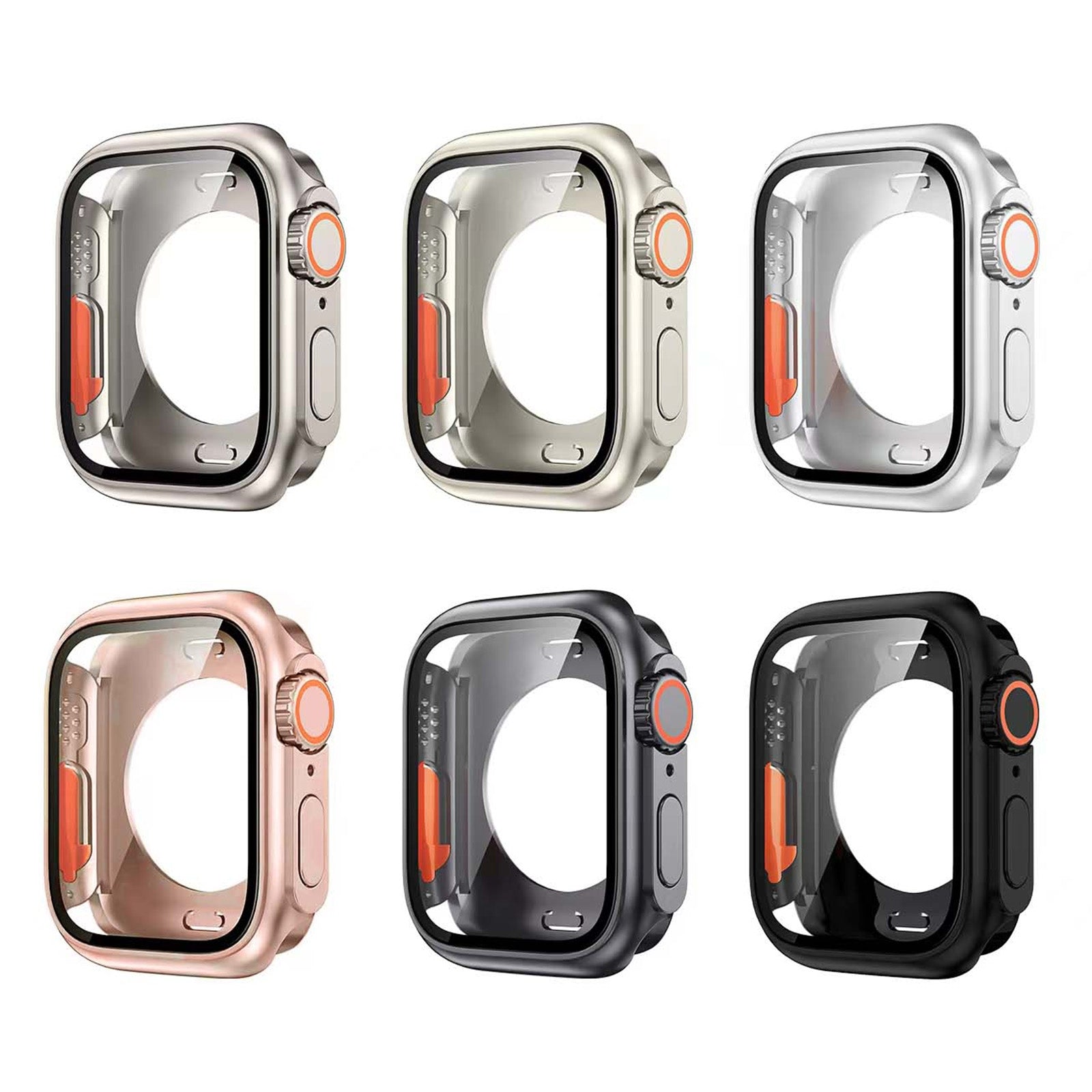 For-Apple-Watch-Series-9-/-8-/-7-45mm-Change-to-Ultra-49mm-All-Inclusive-Film-Hybrid-PC-Watch-Case(Black)