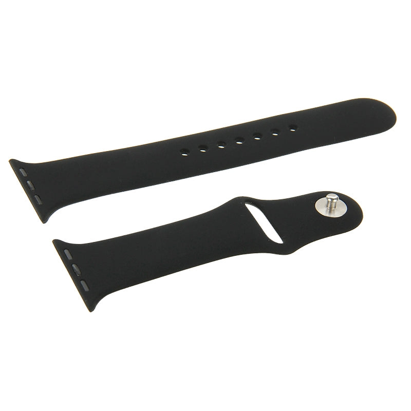 For-Apple-Watch-Sport-38mm-High-performance-Longer-Silicone-Sport-Watch-Band-with-Pin-and-tuck-Closure(Black)