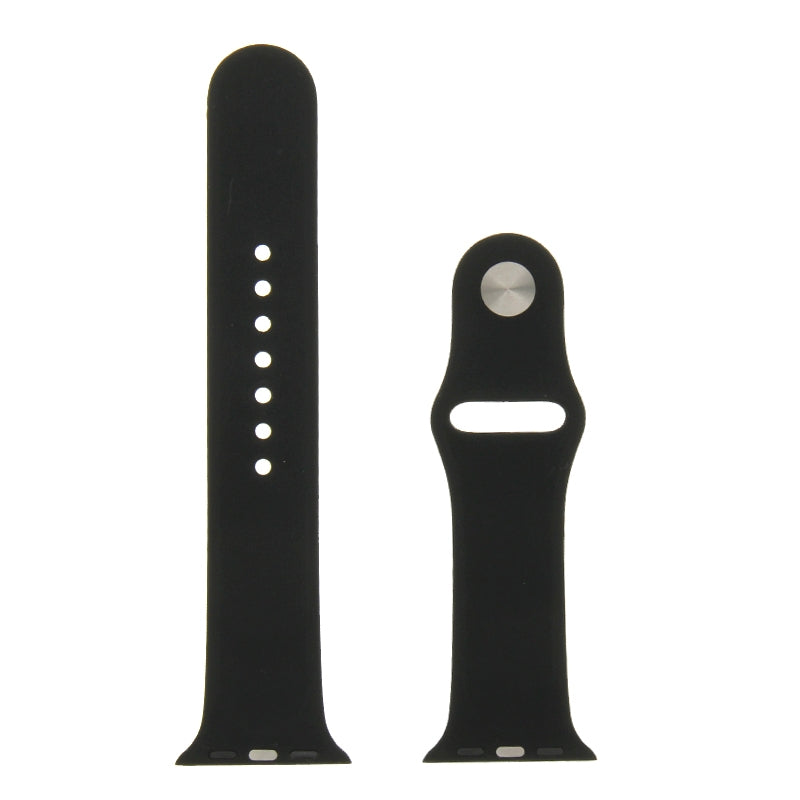 For-Apple-Watch-Sport-38mm-High-performance-Longer-Silicone-Sport-Watch-Band-with-Pin-and-tuck-Closure(Black)
