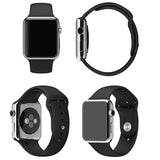 For-Apple-Watch-Sport-38mm-High-performance-Longer-Silicone-Sport-Watch-Band-with-Pin-and-tuck-Closure(Black)